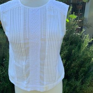 J. Crew Size 4 Cropped Shell Blouse Cotton Ivory